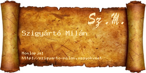 Szigyártó Milán névjegykártya