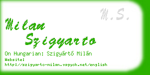 milan szigyarto business card