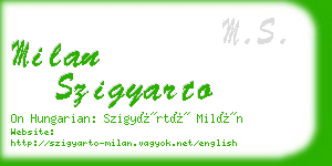 milan szigyarto business card